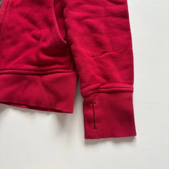 lululemon athletica full zip Scuba Vibrant Red Zip-Up Fleece Hoodie - Picture 12 of 14
